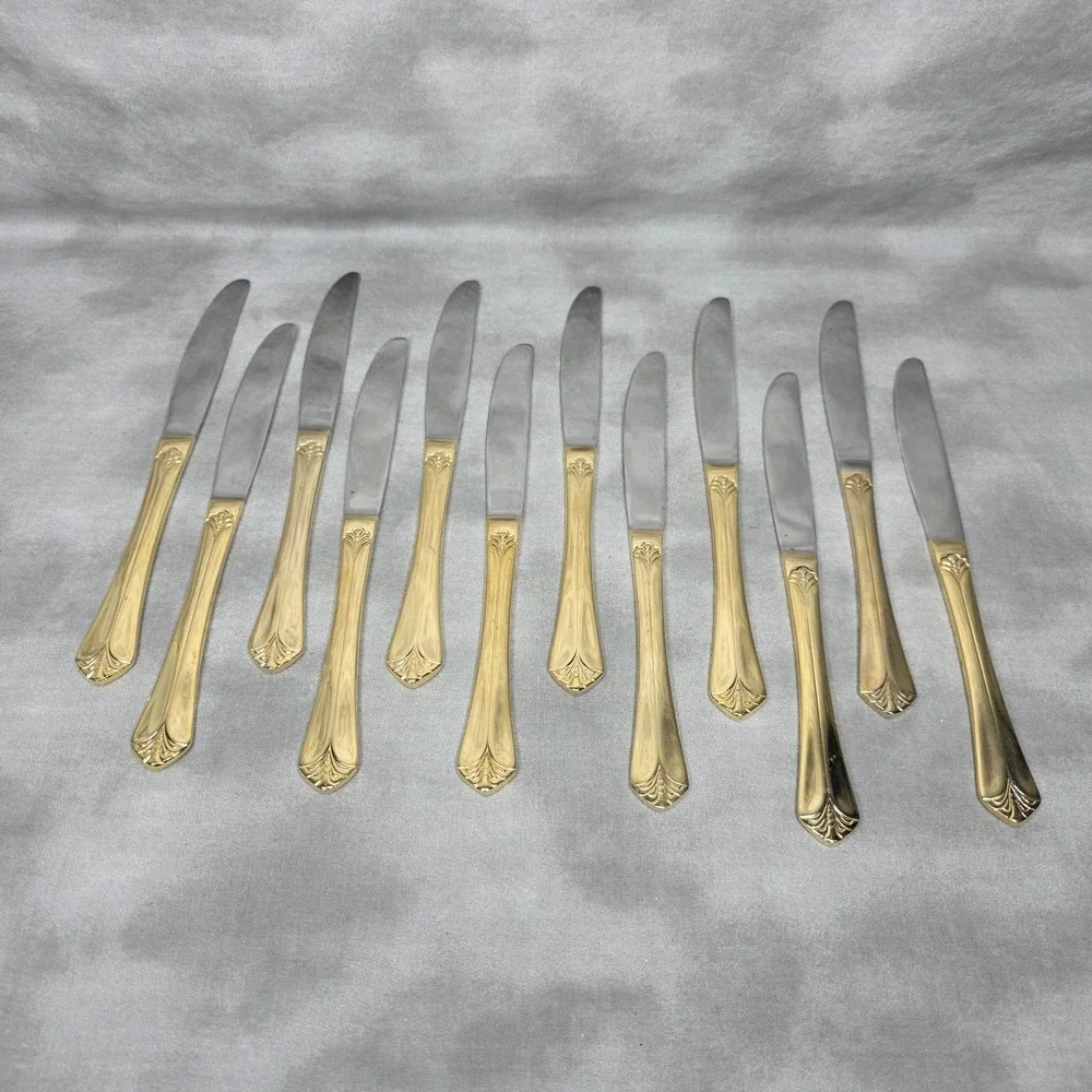 (X12) International Silver INS398 Gold Electroplate 9